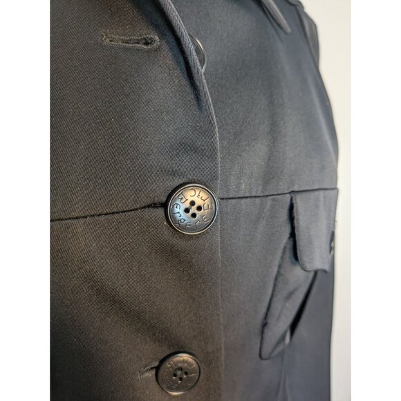 Vintage Eric Bergère Black Knee Length Coat Fall 2000 Runway, Size 8 - Picture 8 of 16